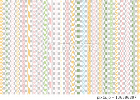 【春季背景素材】色彩繽紛的日式傳統圖案插畫 136596897