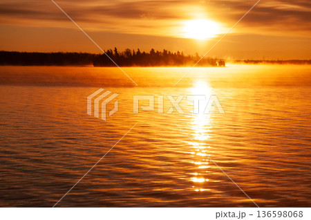Sunrise over a beautiful Canadian Lake Sunrise over a beautiful Canadian Lake 136598068