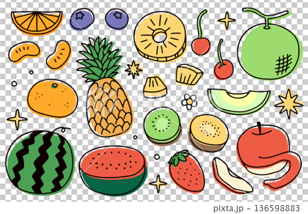 水果組合插圖集 136598883