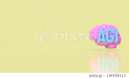 Artificial General Intelligence Brain Concept 3d render. Artificial General Intelligence Brain Concept 3d render. 136599113