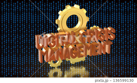 Digital Crisis Management Cybersecurity Strategy with Data Background 3d render. 136599130