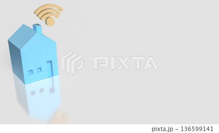 Smart Home Wireless Internet Connectivity Technology Concept 3d render. 136599141