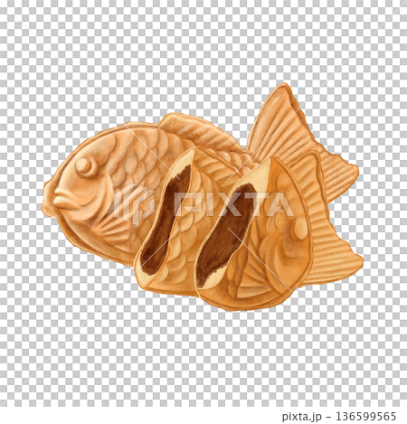 日式甜點－紅豆鯛魚燒插圖 136599565