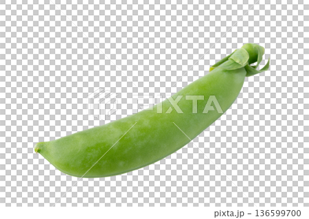 透明背景(png)に1個(莢)のスナップエンドウ 透明背景(png)に1個(莢)のスナップエンドウ 136599700