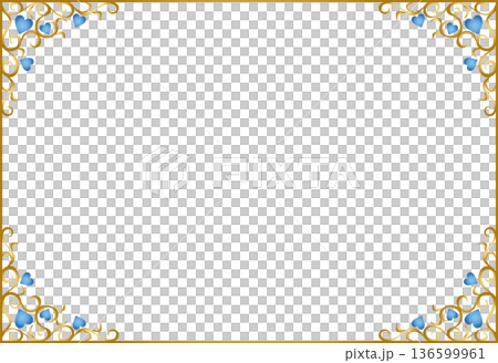 Vintage calligraphy style frame material 243 <Decorative border, decorative frame, heart> Vintage calligraphy style frame material 243 <Decorative border, decorative frame, heart> 136599961