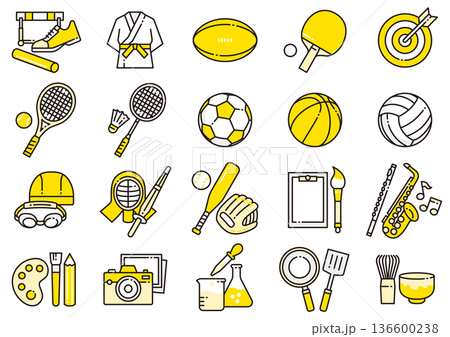 部活・クラブ活動アイコン02 Club Activity Icons 部活・クラブ活動アイコン02 Club Activity Icons 136600238