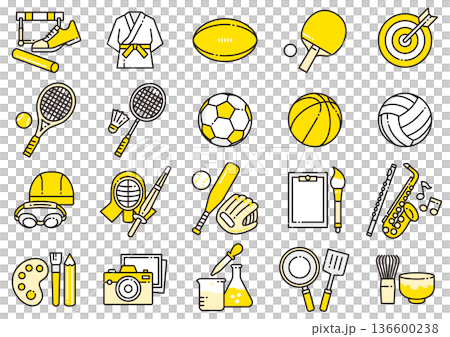 部活・クラブ活動アイコン02 Club Activity Icons 部活・クラブ活動アイコン02 Club Activity Icons 136600238