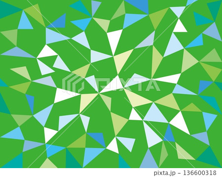 幾何学模様　三角形　カラフル　グリーン　ブルー 136600318