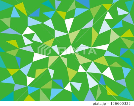 幾何学模様　三角形　カラフル　グリーン　ブルー 136600323