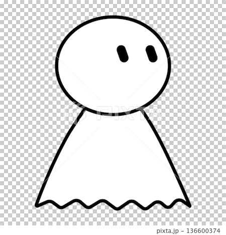 てるてる坊主のシンプルイラスト：右上 136600374