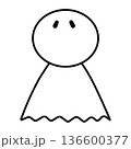 てるてる坊主のシンプルイラスト：真上 136600377