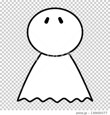 てるてる坊主のシンプルイラスト:真上 てるてる坊主のシンプルイラスト:真上 136600377