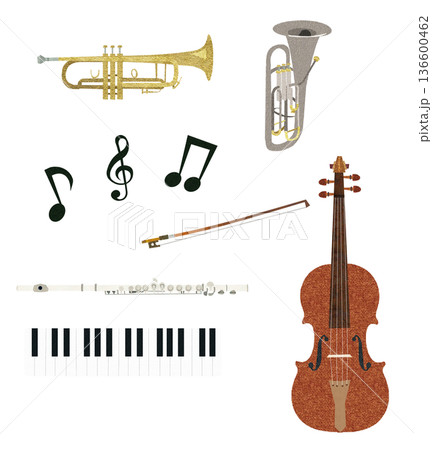 楽器のカットイラスト 136600462