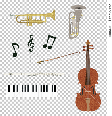 楽器のカットイラスト 136600462
