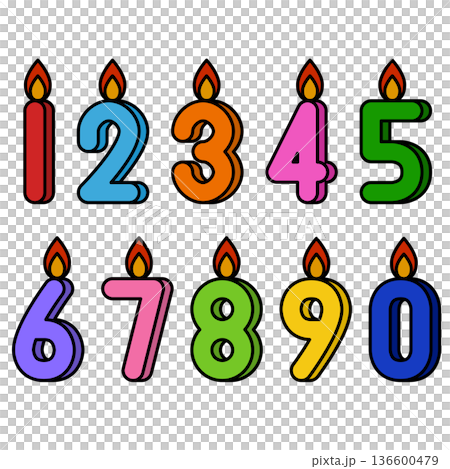 Simple number candles for celebrations and anniversaries Simple number candles for celebrations and anniversaries 136600479