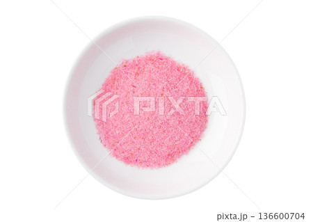 透明背景(png)にお皿に入った桜でんぶ 透明背景(png)にお皿に入った桜でんぶ 136600704