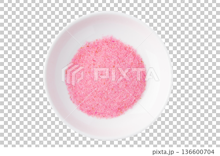 透明背景(png)にお皿に入った桜でんぶ 透明背景(png)にお皿に入った桜でんぶ 136600704