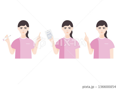 看護師のイラスト素材セット（上半身）	 136600854