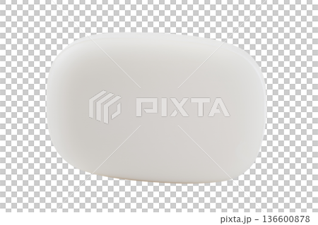 透明背景（png）に白い固形石鹸 136600878