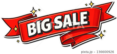 ビッグセールの販促広告イラスト 136600926