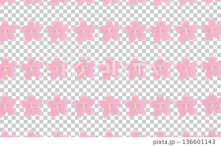 並んだ桃の花のパターン 並んだ桃の花のパターン 136601143