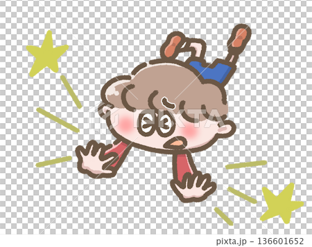 描繪兒童墜落的插圖 136601652