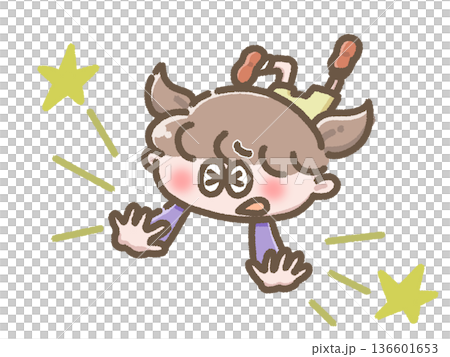 転ぶ子どものイラスト 136601653