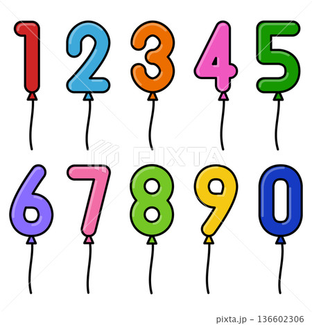 数字の形をした風船 数字の形をした風船 136602306