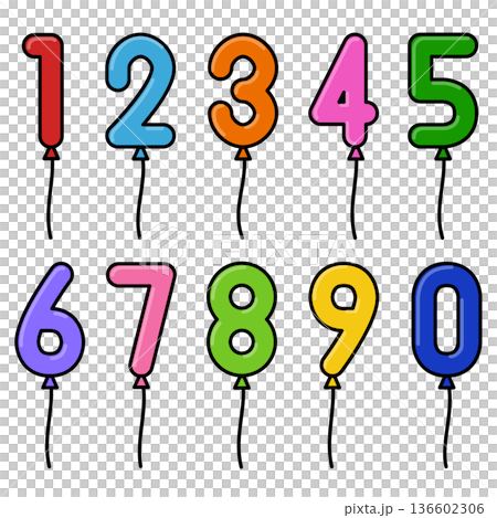 数字の形をした風船 数字の形をした風船 136602306