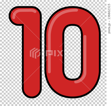 可愛又時髦的數字「10」插畫 136602315