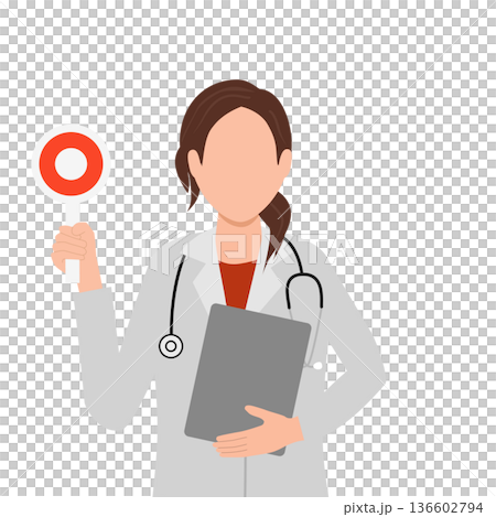 A woman in a white coat 136602794