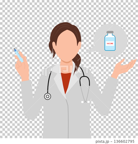 A woman in a white coat 136602795