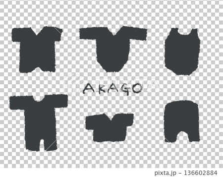 手繪插圖，易於用作嬰兒服裝設計中的圖標和符號。 136602884