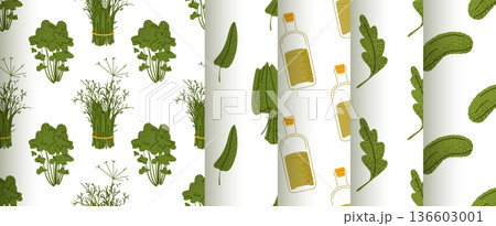 Herb And Vegetable Pattern Set 136603001
