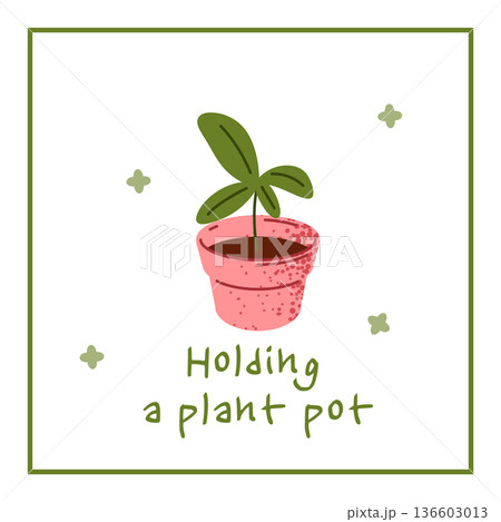 Houseplant In Framed Poster Illustration Houseplant In Framed Poster Illustration 136603013