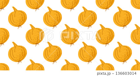 Yellow Onion Seamless Food Pattern 136603014