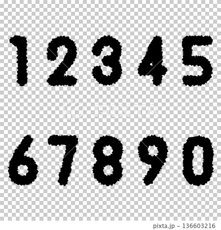 Handwritten pop numbers Handwritten pop numbers 136603216