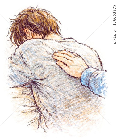 背中をさする手 ― 支える優しさ 136603375