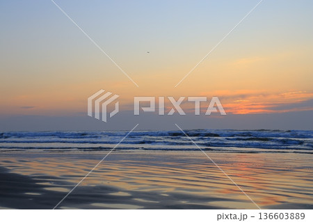 美しい海岸の朝焼け 136603889