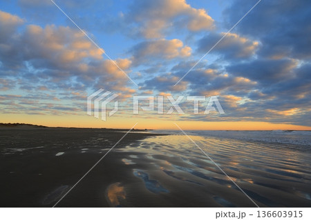 美しい海岸の朝焼け 136603915