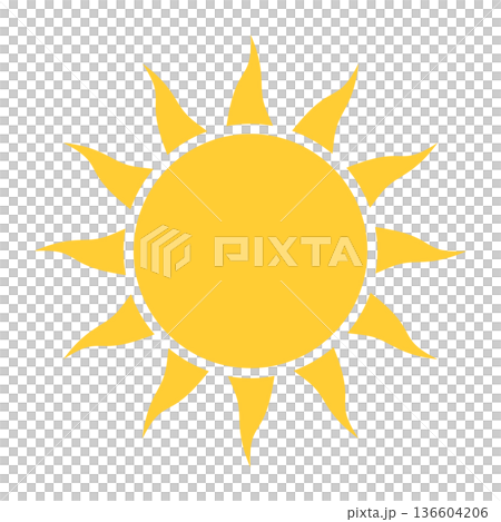 Yellow sun icon Yellow sun icon 136604206