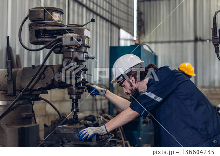 Workers Factory or Engineering work at factory site Workers Factory or Engineering work at factory site 136604235