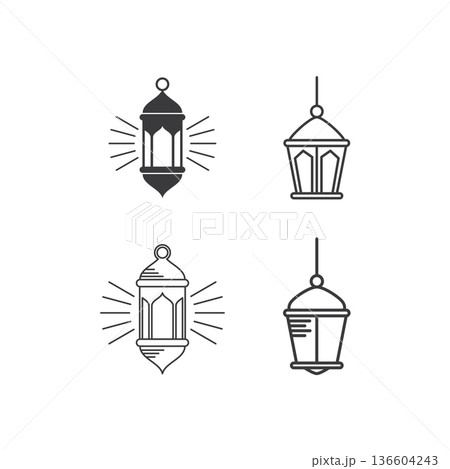 Islamic lanterns icon Islamic lanterns icon 136604243