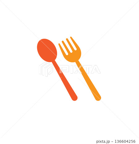 fork and spoon vector 136604256