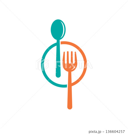 fork and spoon vector 136604257