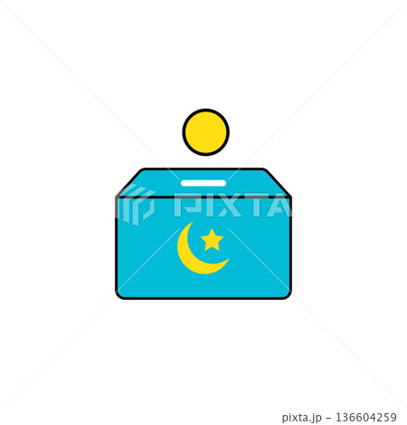 Donation box with a moon and star Donation box with a moon and star 136604259