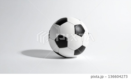 シンプルなサッカーボール 人物無し 白背景 136604273