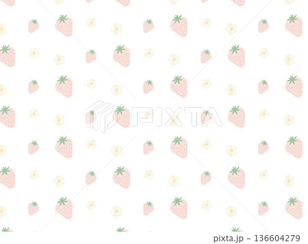 かわいい苺の背景素材 かわいい苺の背景素材 136604279