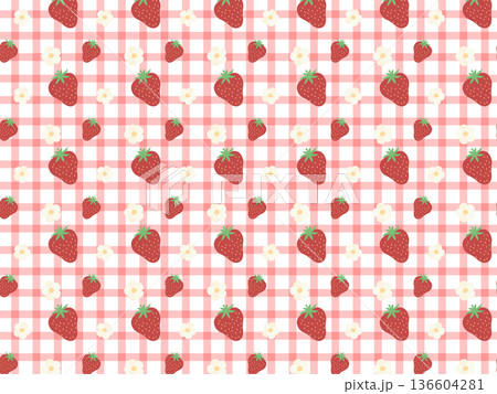 かわいい苺の背景素材 136604281