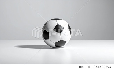 シンプルなサッカーボール 人物無し 白背景 136604293